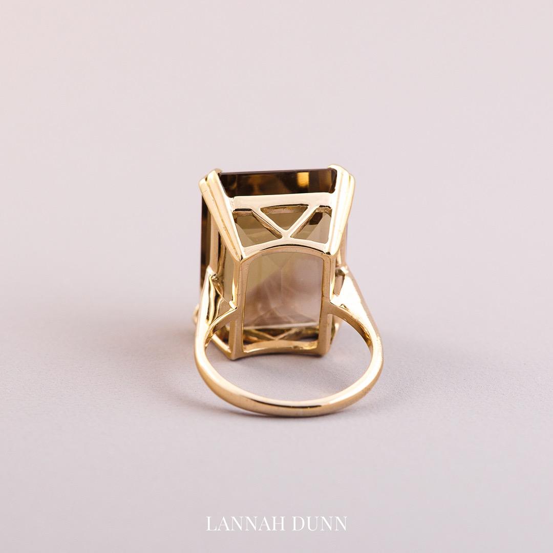 Large Smokey quartz antique ring