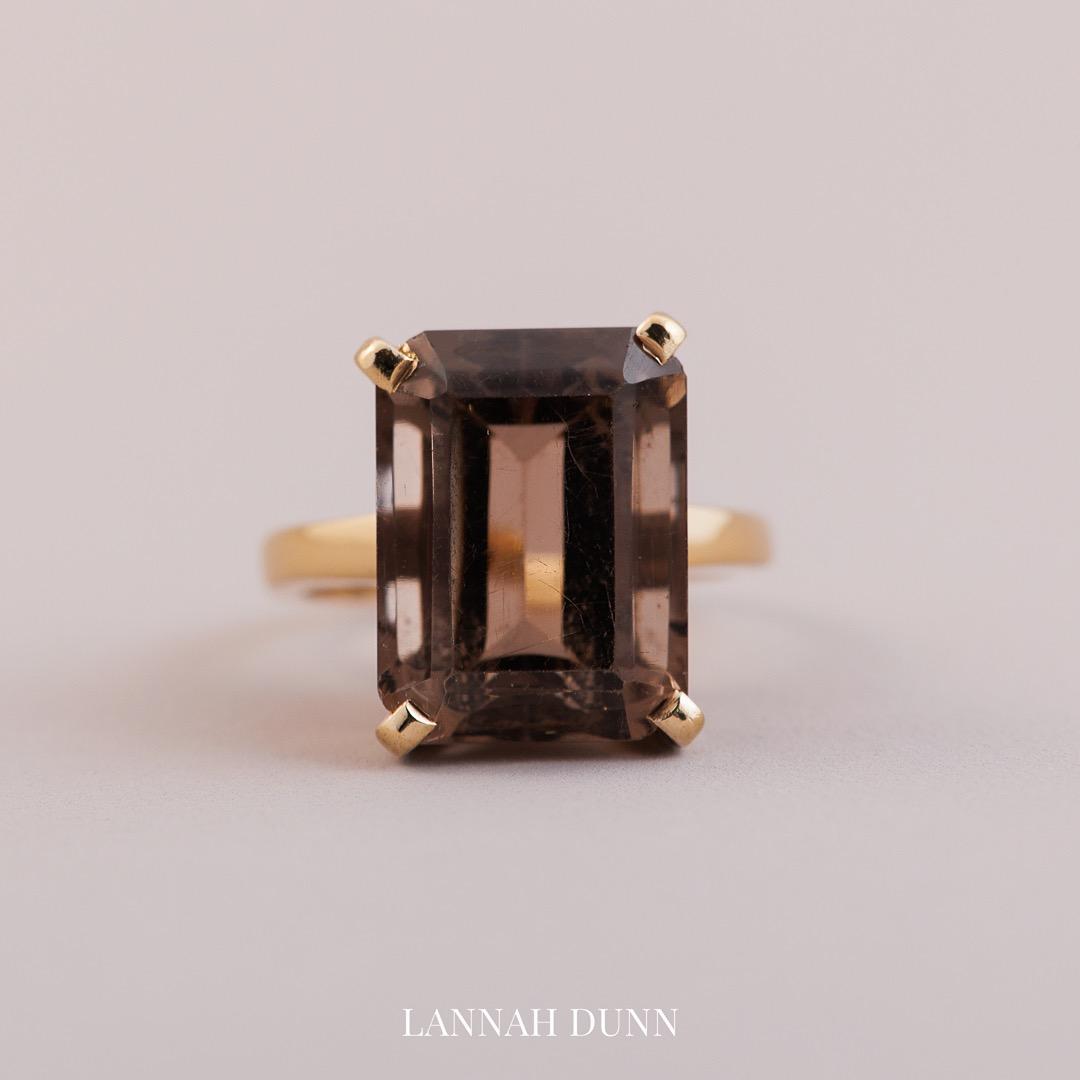 Smokey quartz antique ring