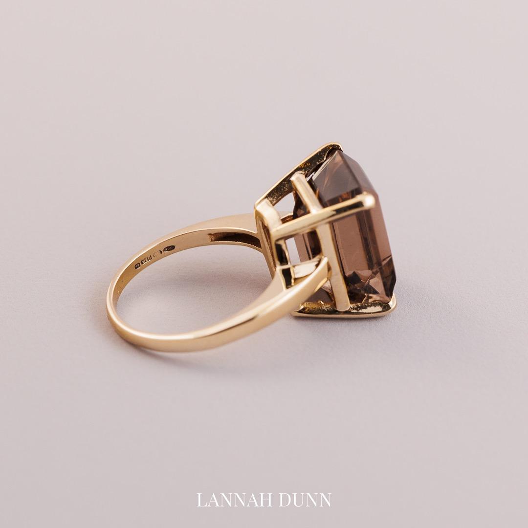 Smokey quartz antique ring