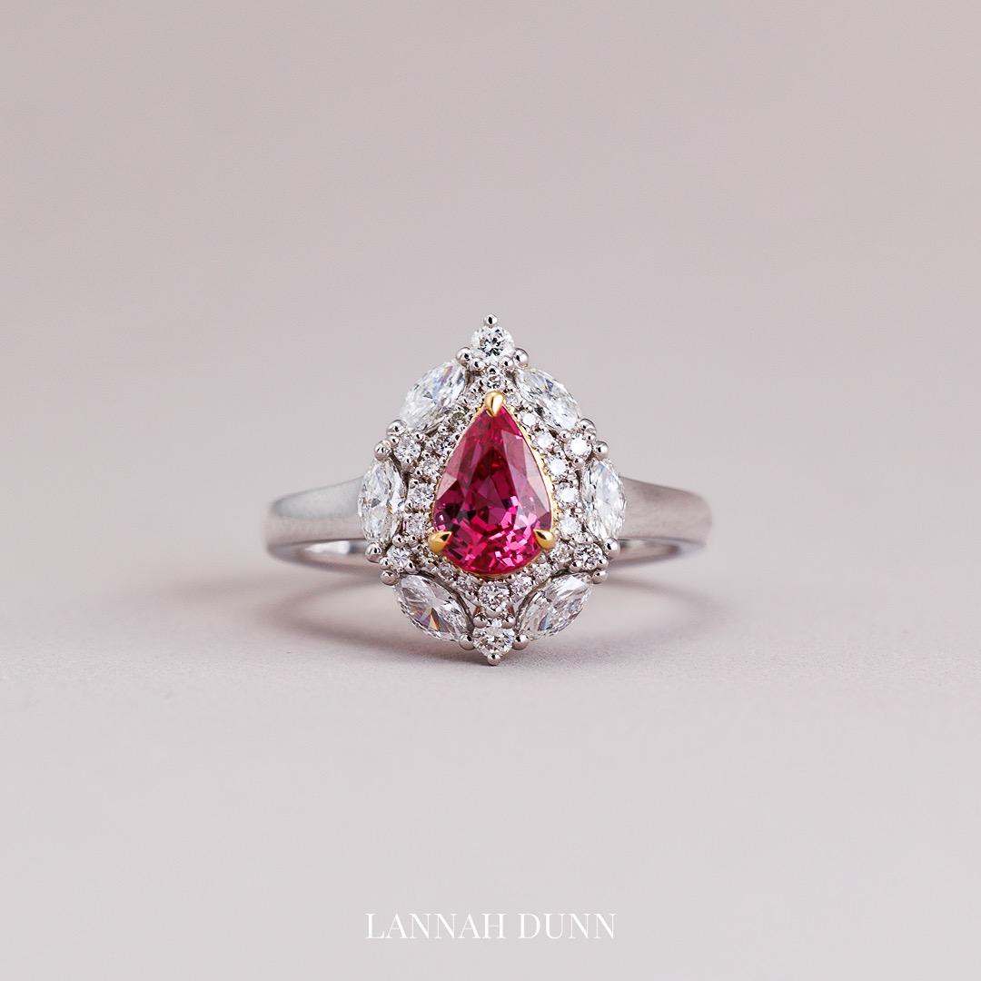 Ruby & diamond Art Deco style ring