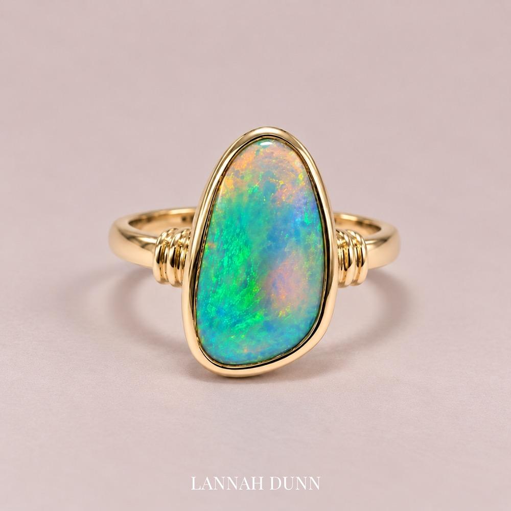 Rub over Australian opal dress ring