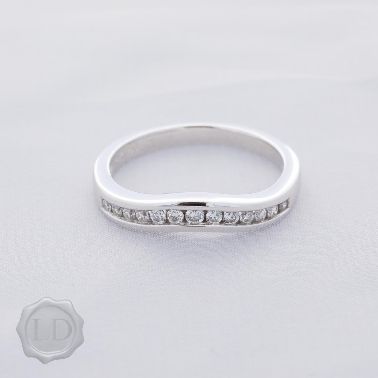 LD Channel set huggie diamond ring