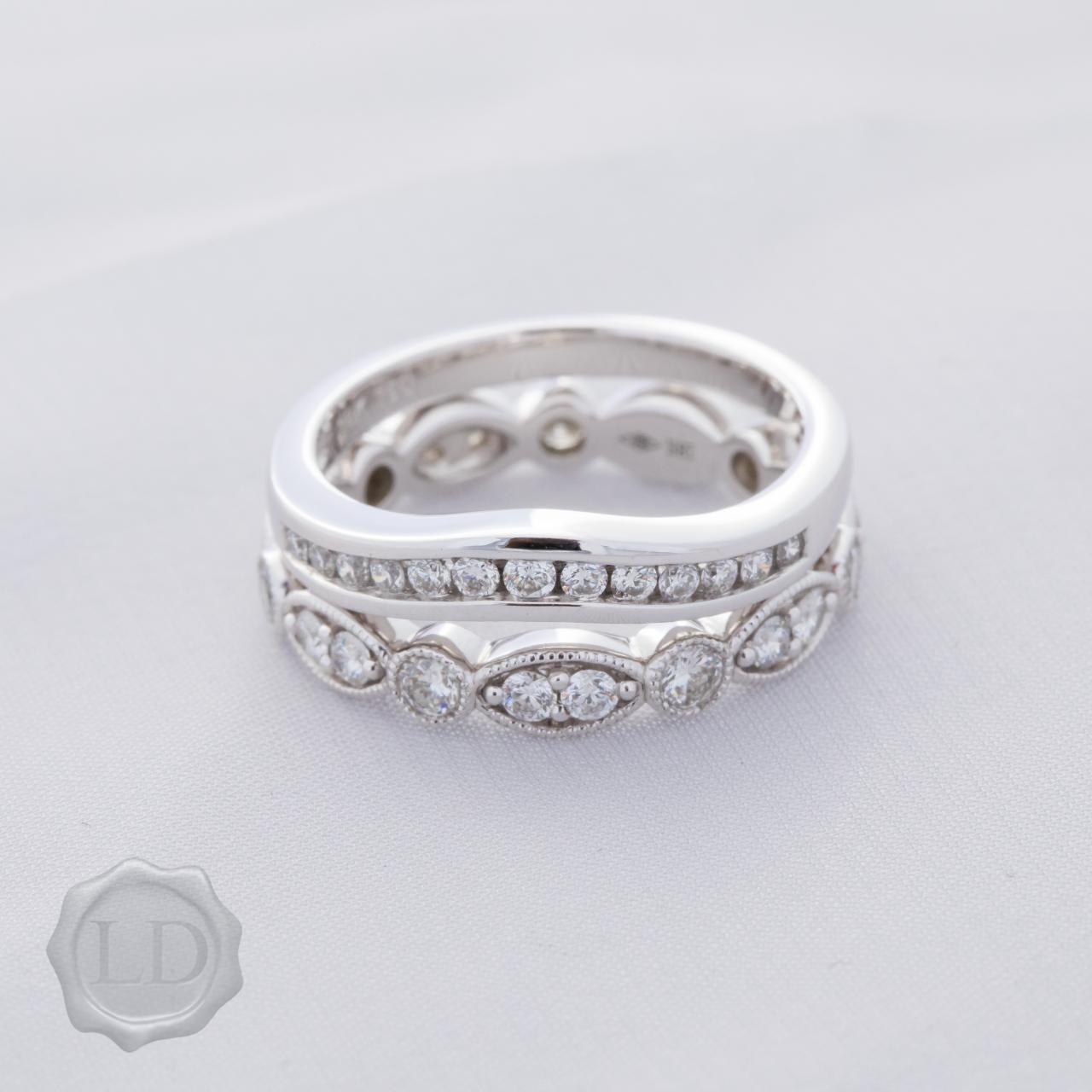 LD Channel set huggie diamond ring