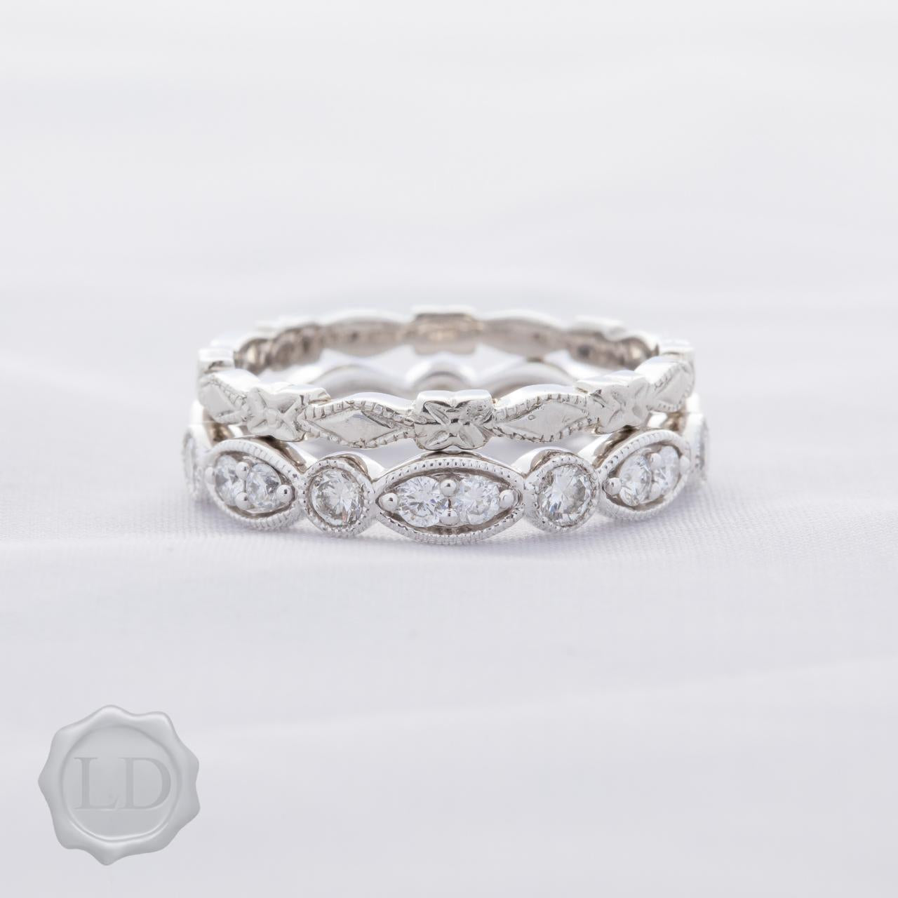 Facet edge, High-carat white gold wedding ring