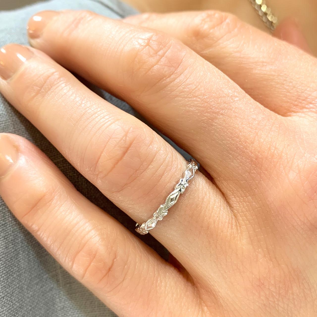 Facet edge, High-carat white gold wedding ring