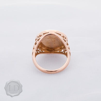 Large rose gold coin ring